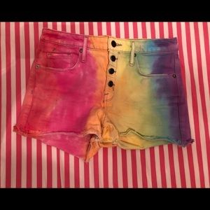 Tie dye button fly shorts 8